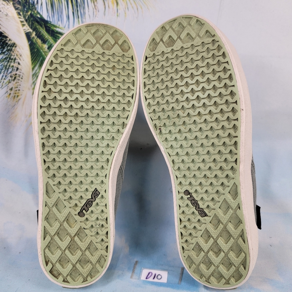 Teva Freewheel Washed‎ Canvas Green Low Top Sneakers Women's 7.5 - Picture 9 of 10